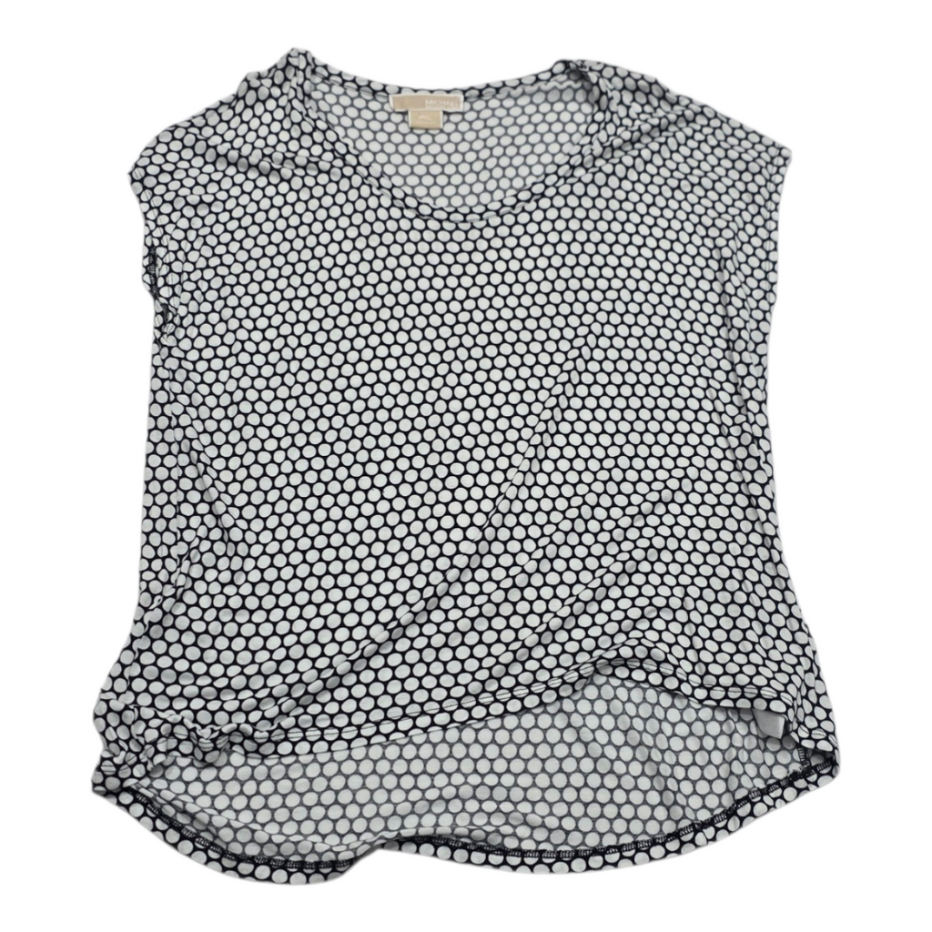 Blusa Michael Kors Grande Manga Corta Con Círculos Blancos