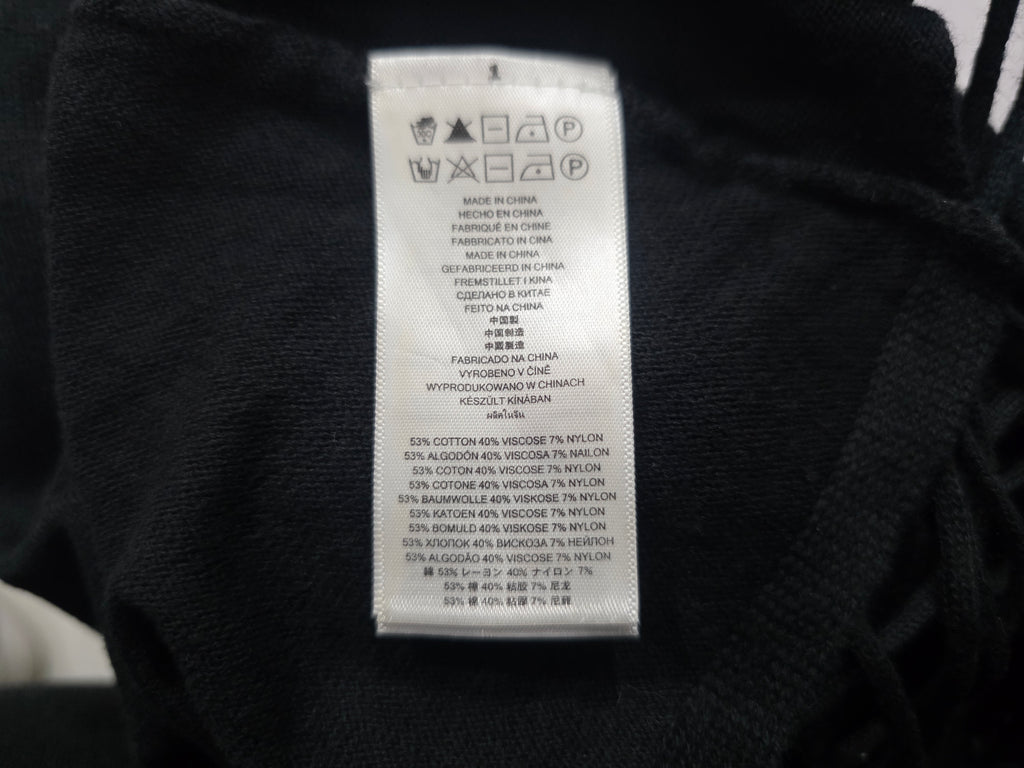 Poncho Michael Kors Con Flecos Color Negro Mujer Talla L/xl