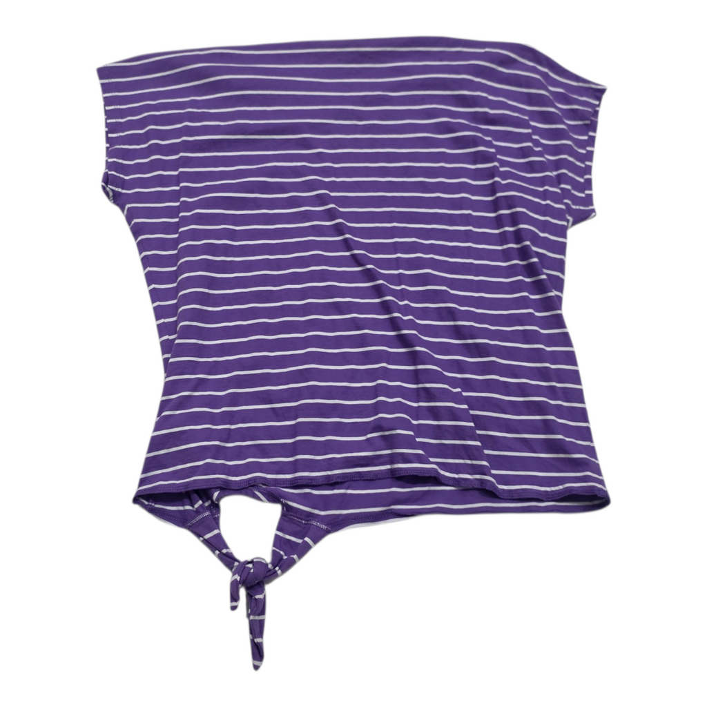 Playera Ralph Lauren De Mujer Extra Grande Morada Con Rayas