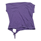 Playera Ralph Lauren De Mujer Extra Grande Morada Con Rayas
