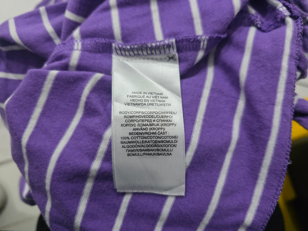Playera Ralph Lauren De Mujer Extra Grande Morada Con Rayas