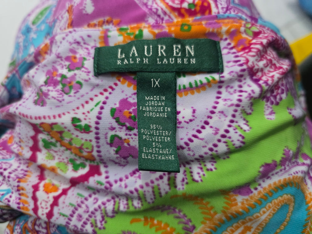 Vestido Ralph Lauren Multicolor Sin Mangas Talla 1x