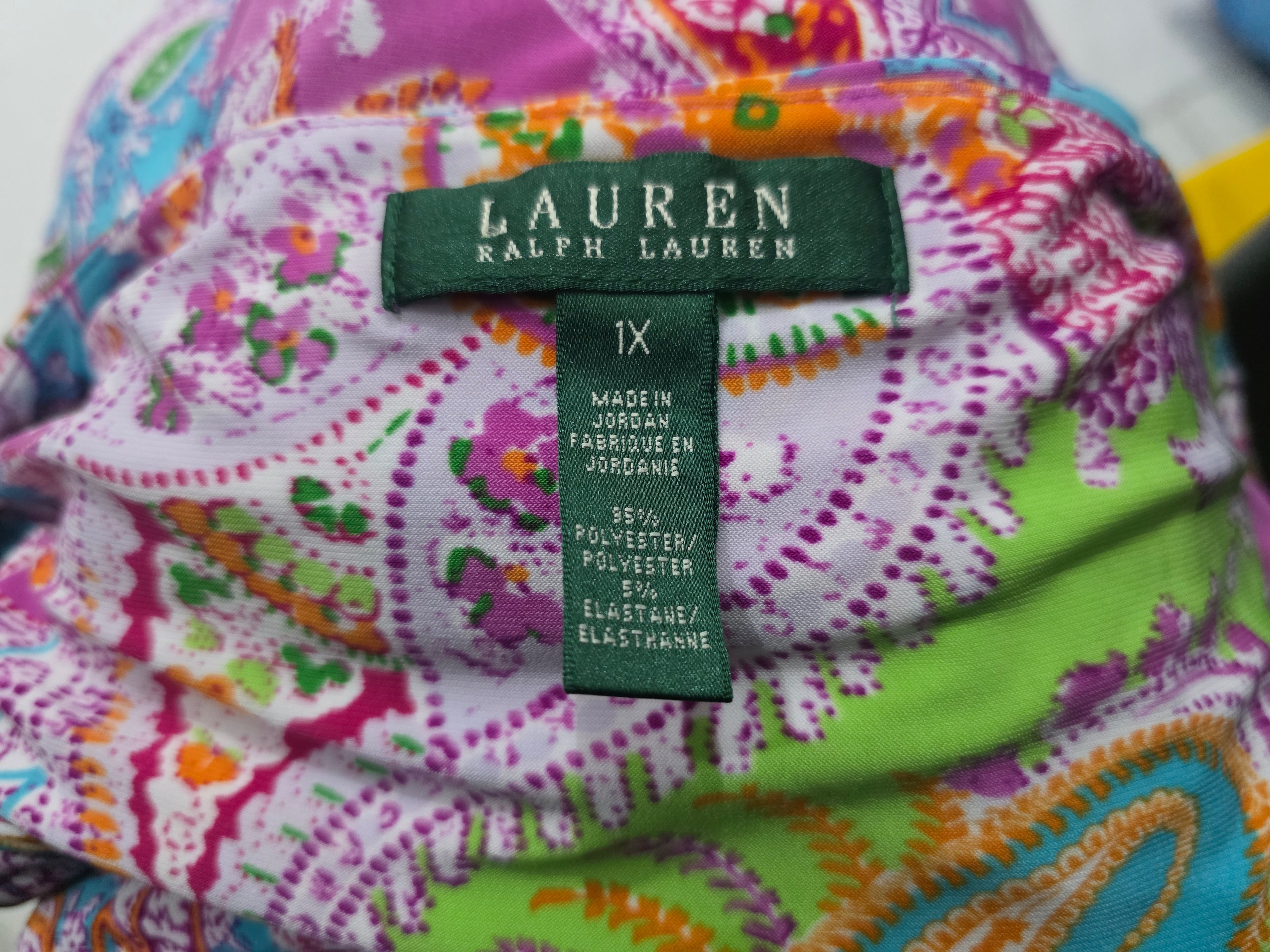 Vestido Ralph Lauren Multicolor Sin Mangas Talla 1x