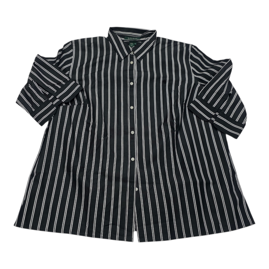 Camisa Ralph Lauren Talla 1x Color Gris Con Lineas