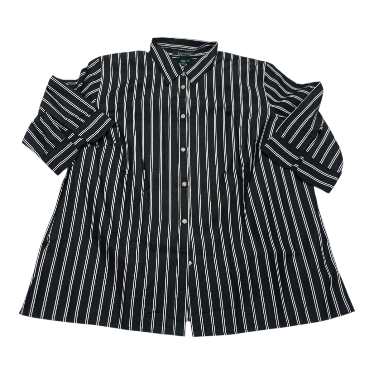 Camisa Ralph Lauren Talla 1x Color Gris Con Lineas