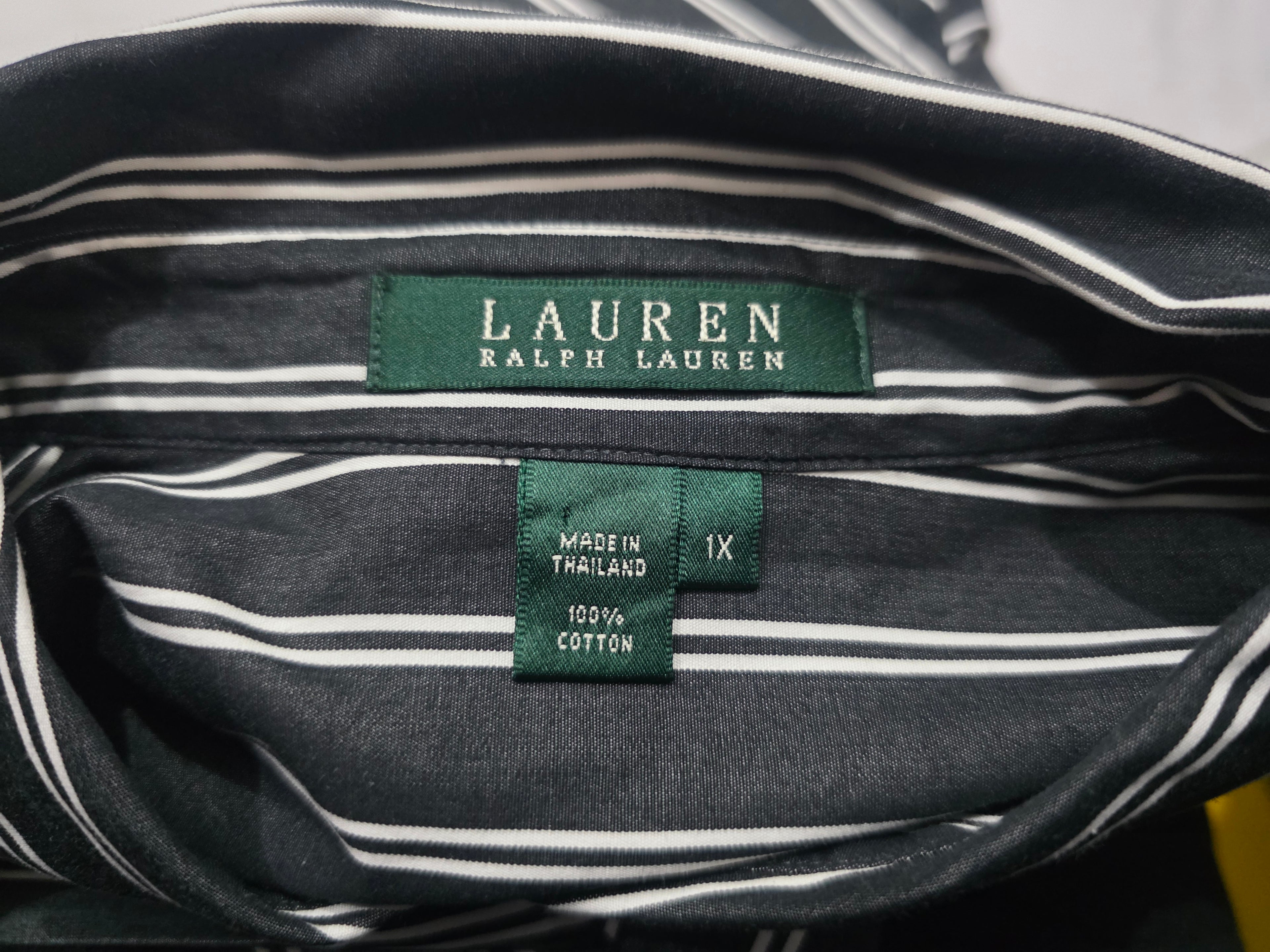 Camisa Ralph Lauren Talla 1x Color Gris Con Lineas