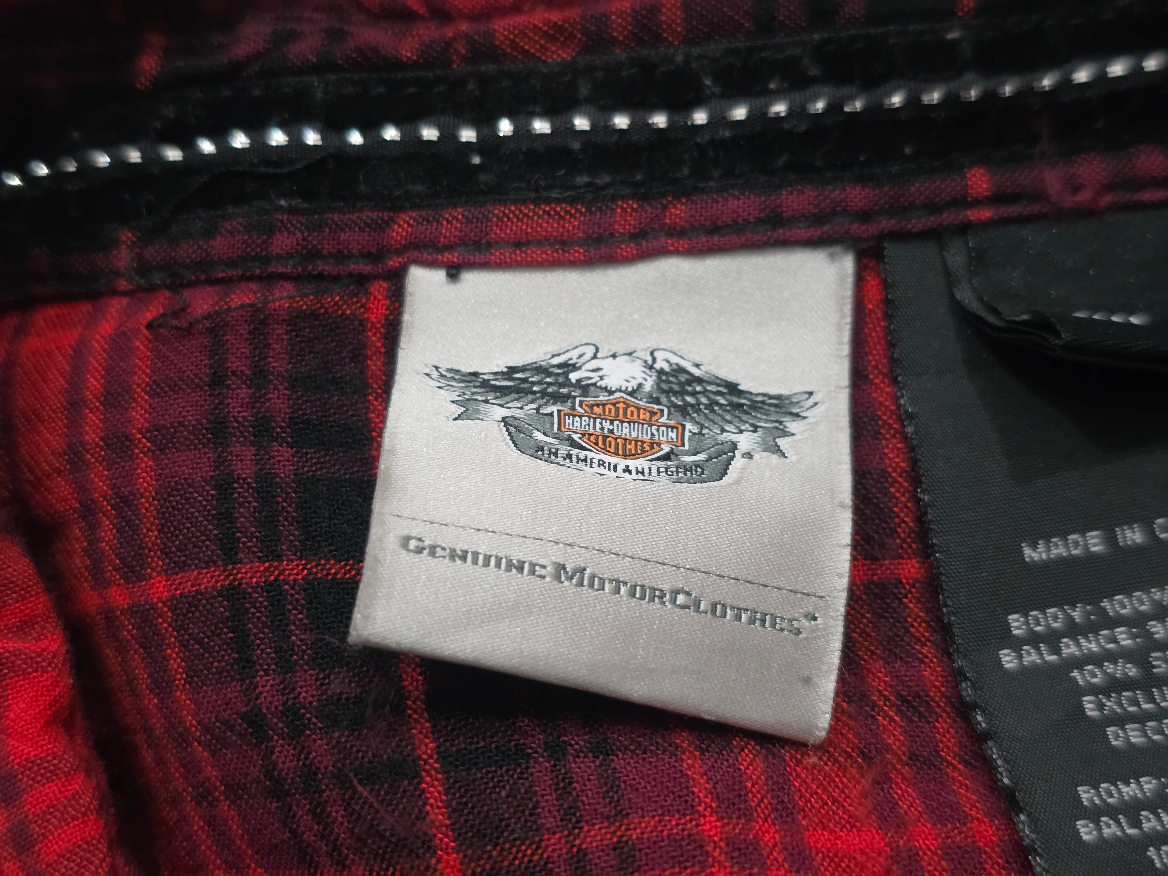 Camisa Harley Davidson De Mujer Talla 2 W Roja Con Negro