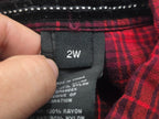 Camisa Harley Davidson De Mujer Talla 2 W Roja Con Negro