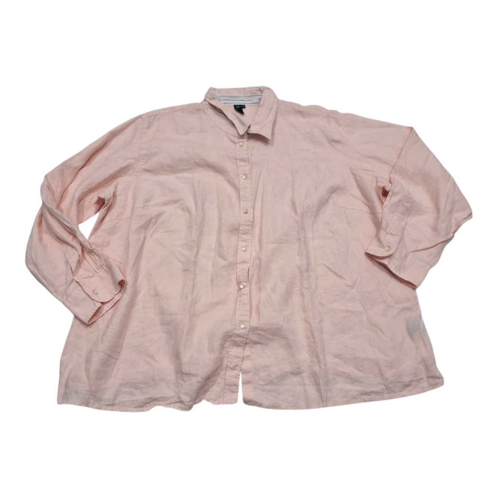 Camisa De Lino Ralph Lauren Talla 3x Color Rosa De Mujer