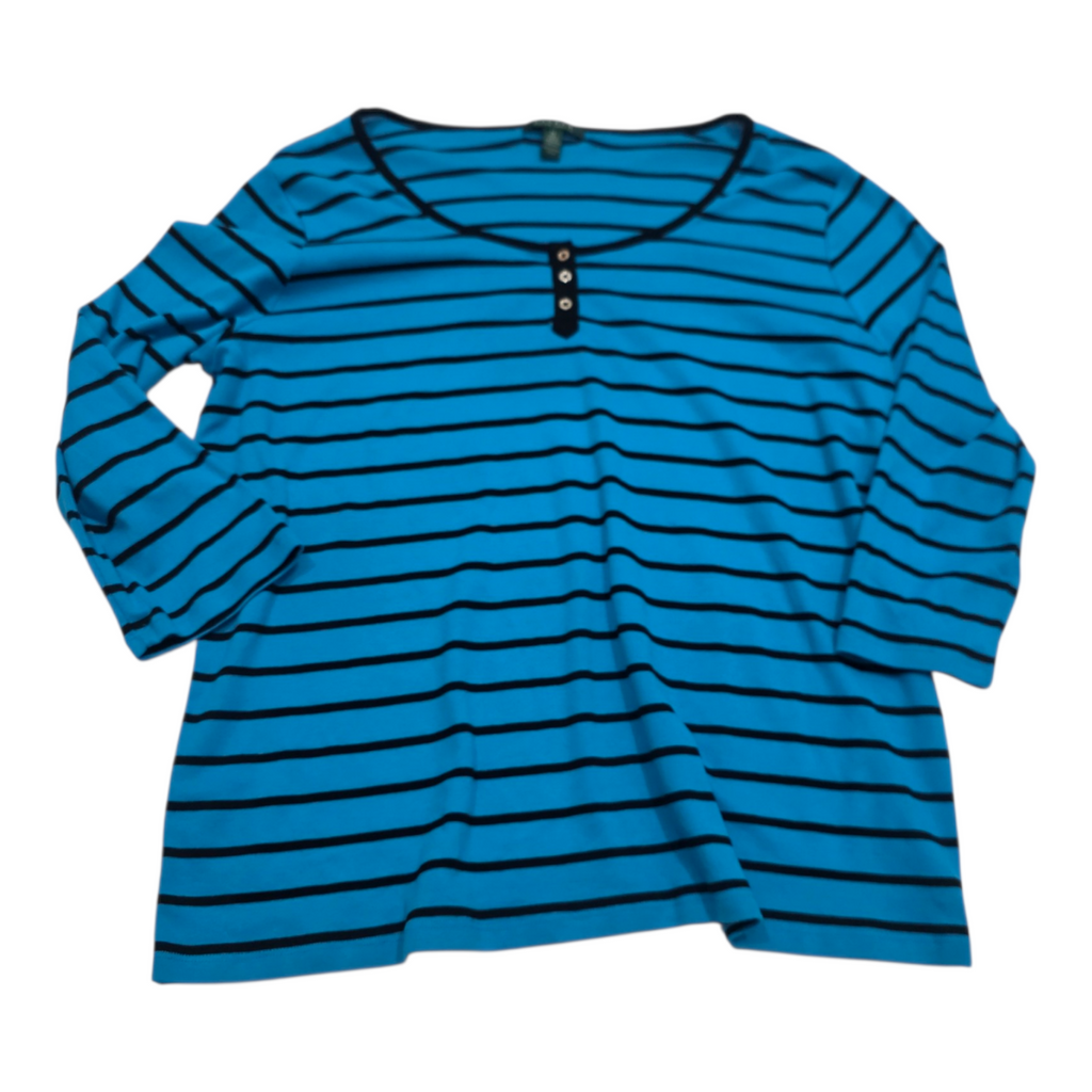 Playera Ralph Lauren Azul Rayada Talla 3x