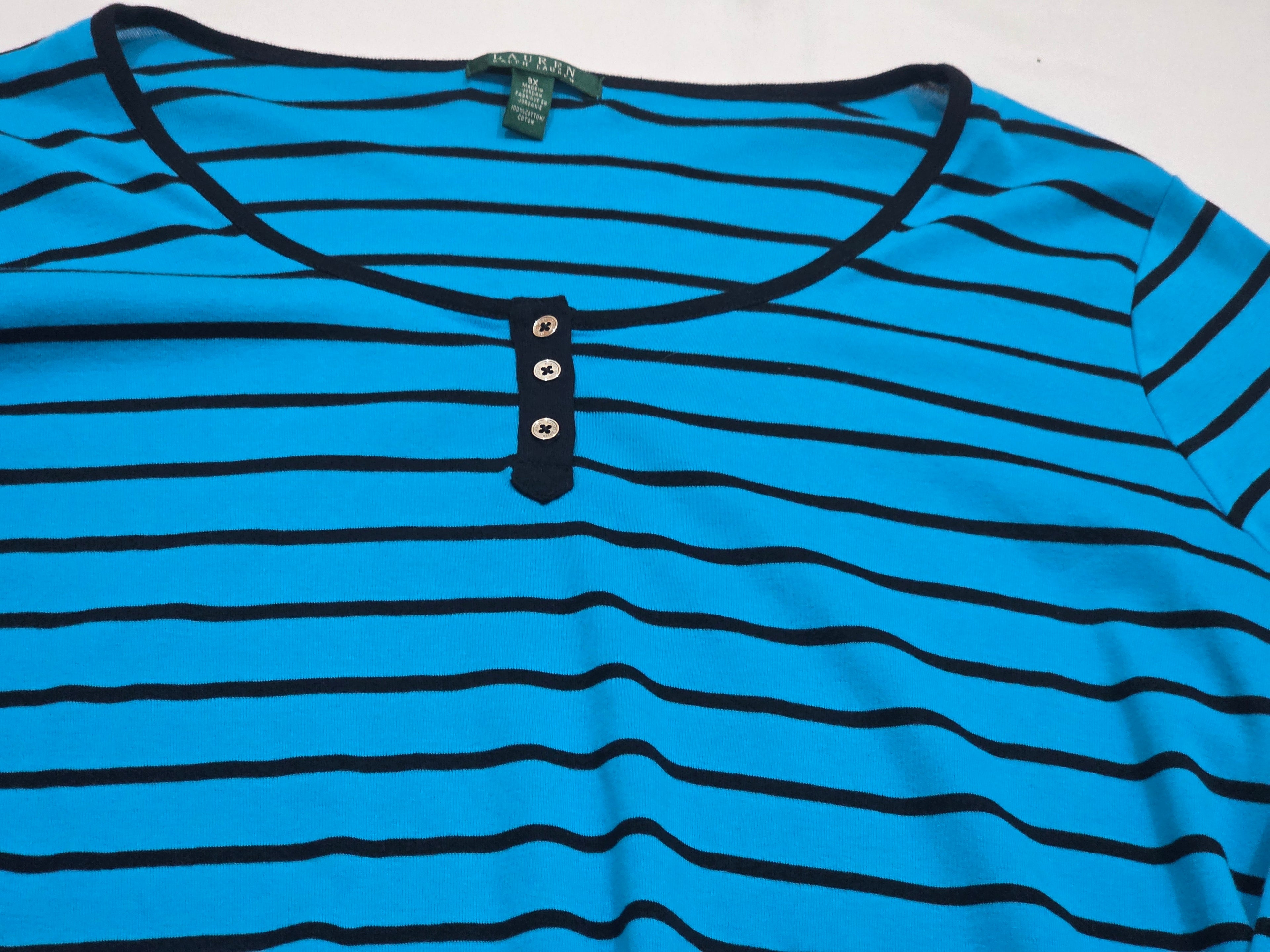 Playera Ralph Lauren Azul Rayada Talla 3x