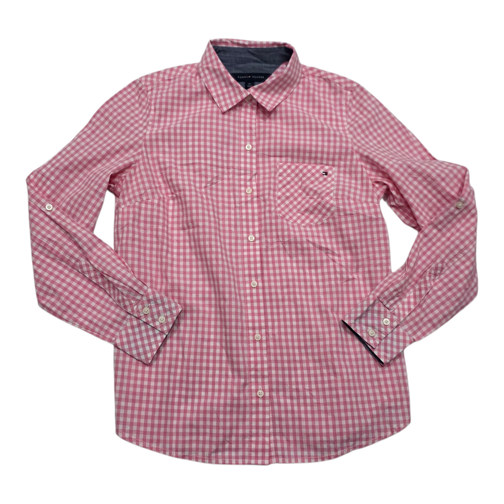 Camisa Tommy Hilfiger Rosa A Cuadros De Mujer Talla Chica