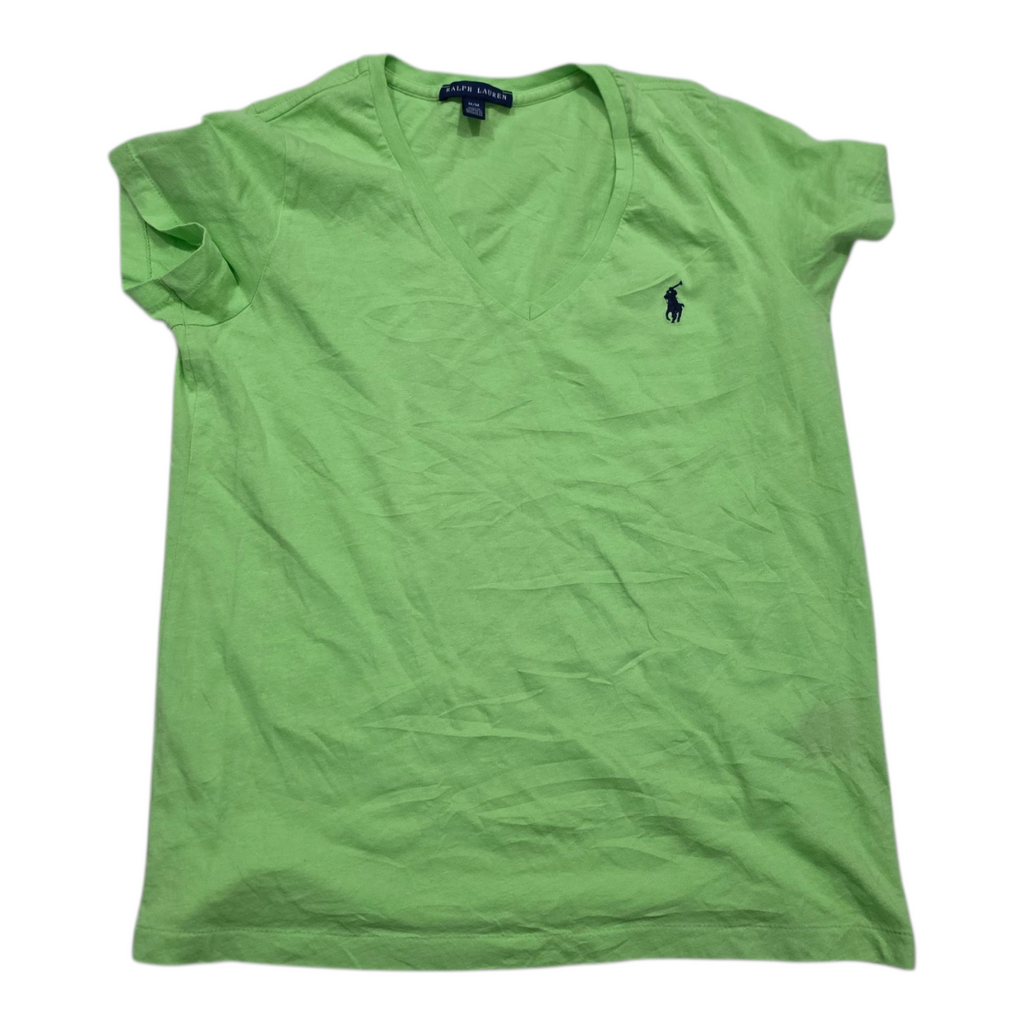 Playera Ralph Lauren Verde Poni Azul Manga Corta Mediana