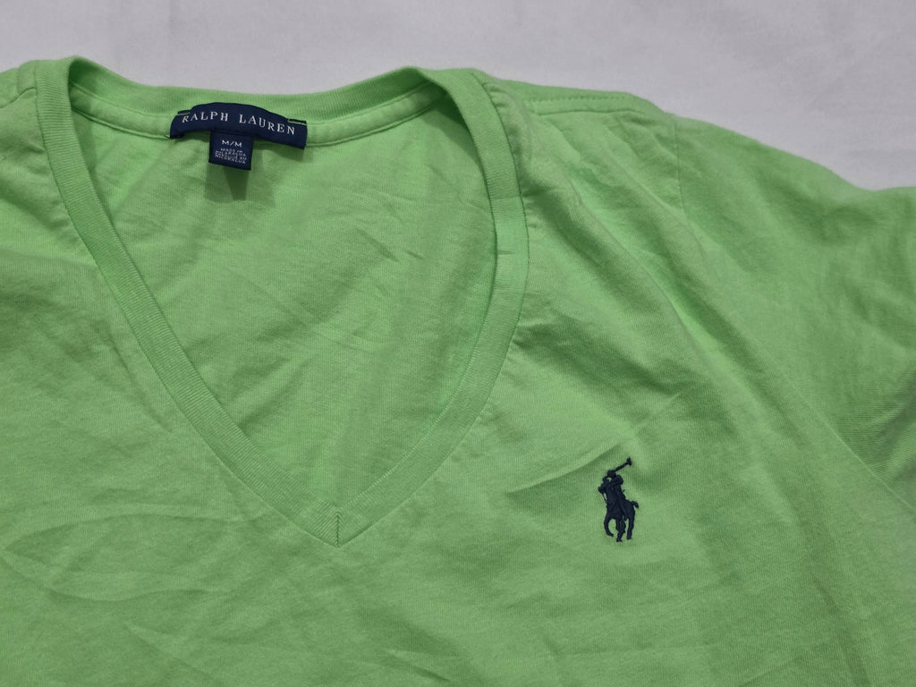 Playera Ralph Lauren Verde Poni Azul Manga Corta Mediana