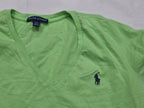 Playera Ralph Lauren Verde Poni Azul Manga Corta Mediana