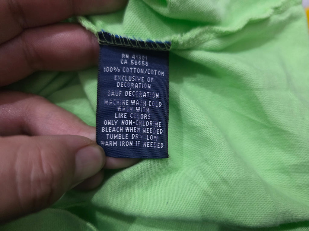 Playera Ralph Lauren Verde Poni Azul Manga Corta Mediana