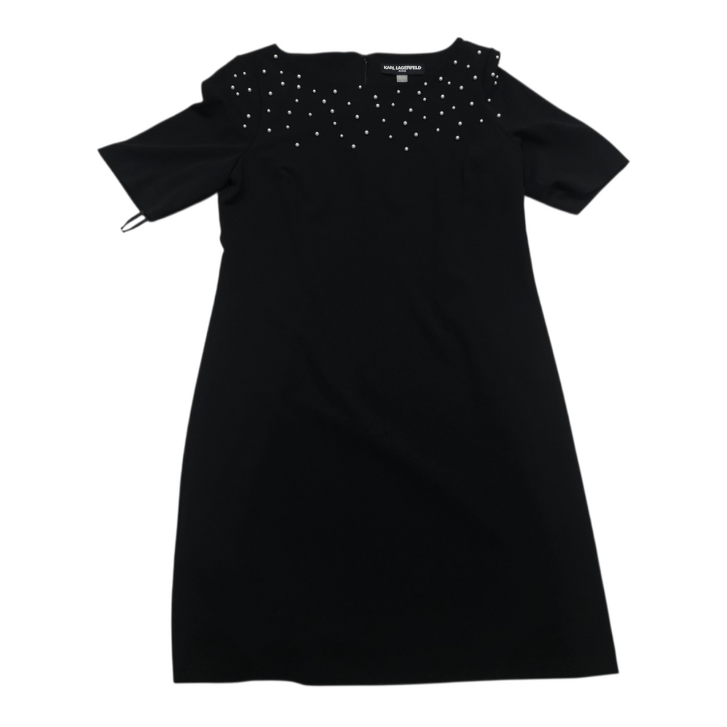 Vestido Karllagerfeld Mujer Negro Perlas Tall 12 Manga Corta