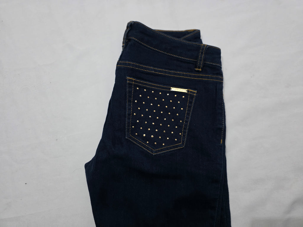 Pantalon Michael Kors Talla 2 Azul De Mezclilla Estoperoles