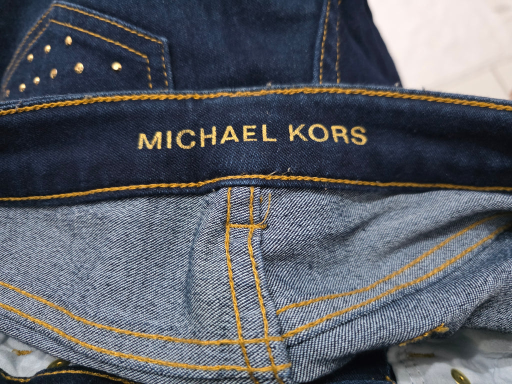 Pantalon Michael Kors Talla 2 Azul De Mezclilla Estoperoles