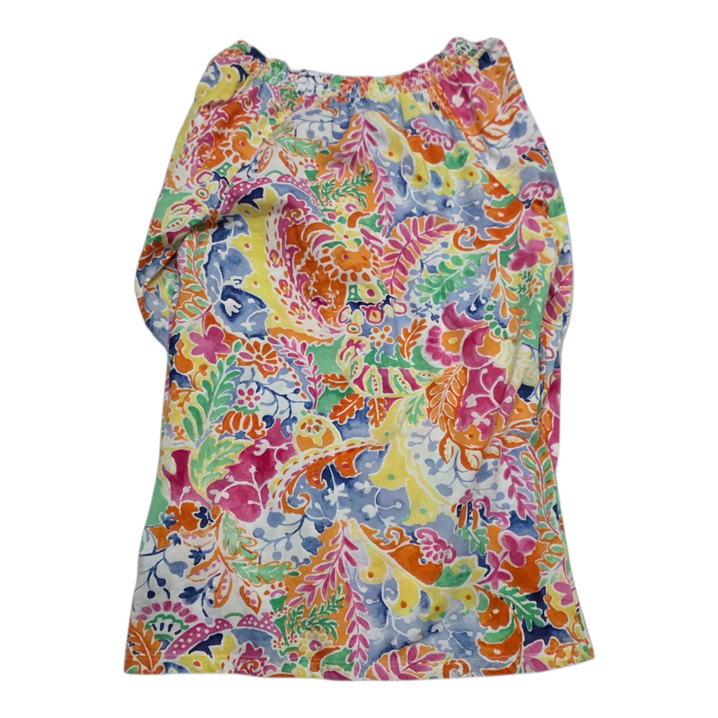 Blusa Multicolor Ralph Lauren Con Olanes Mujer Extra Chica
