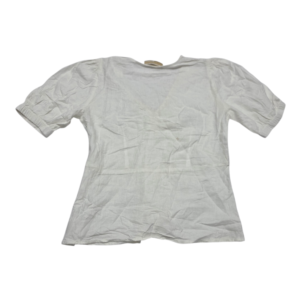 Blusa De Lino Michael Kors Blanca Mujer Chica Manga Corta