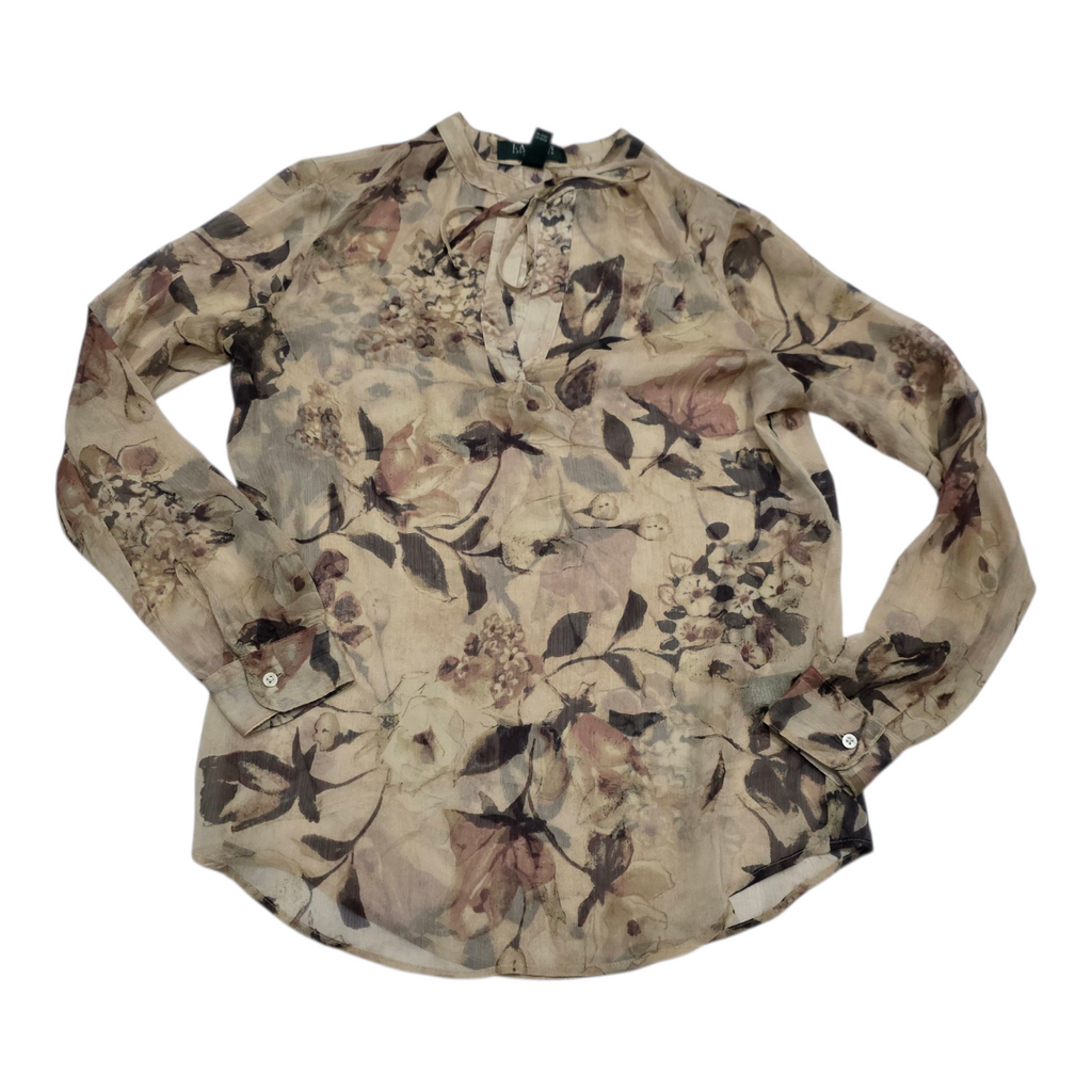 Blusa Ralph Lauren Transparente Color Cafe Talla Chica