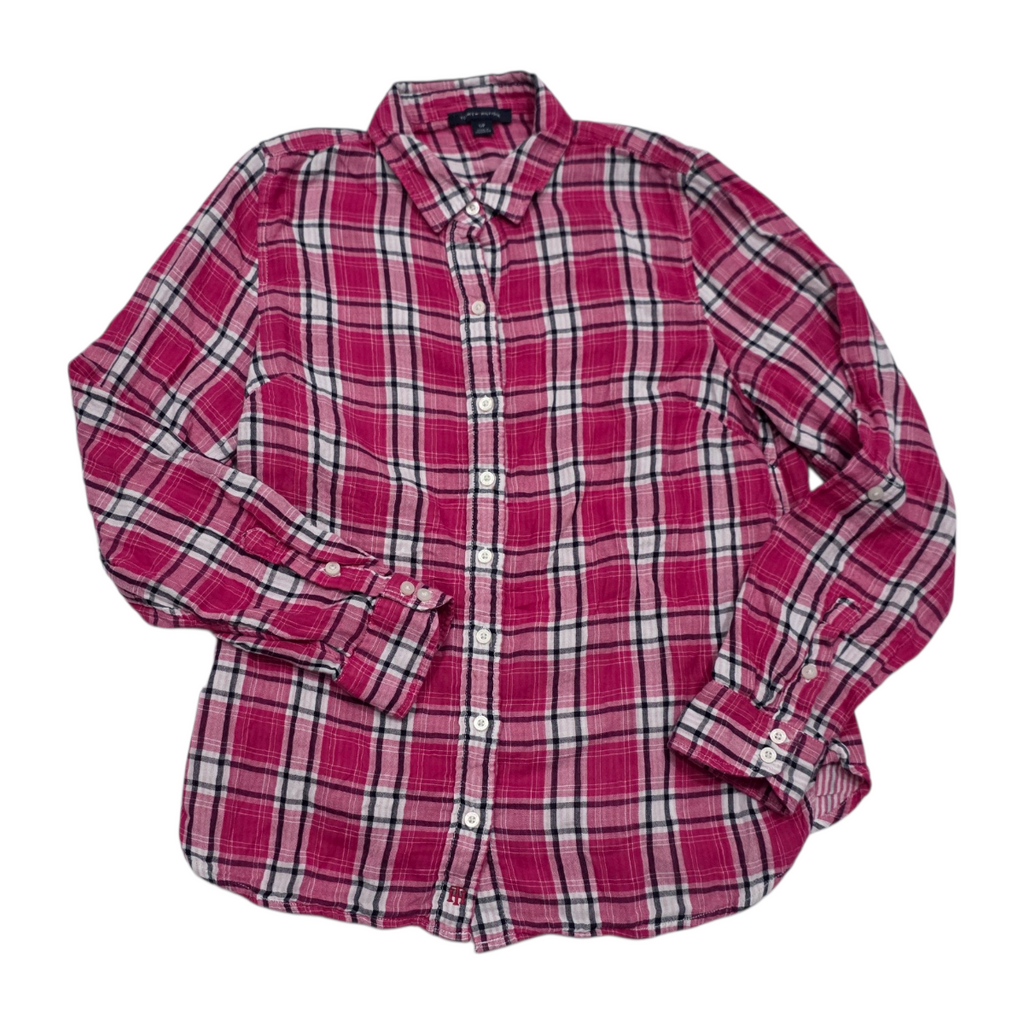 Camisa Tommy Hilfiger Mujer Talla Chica Rosa Manga Larga
