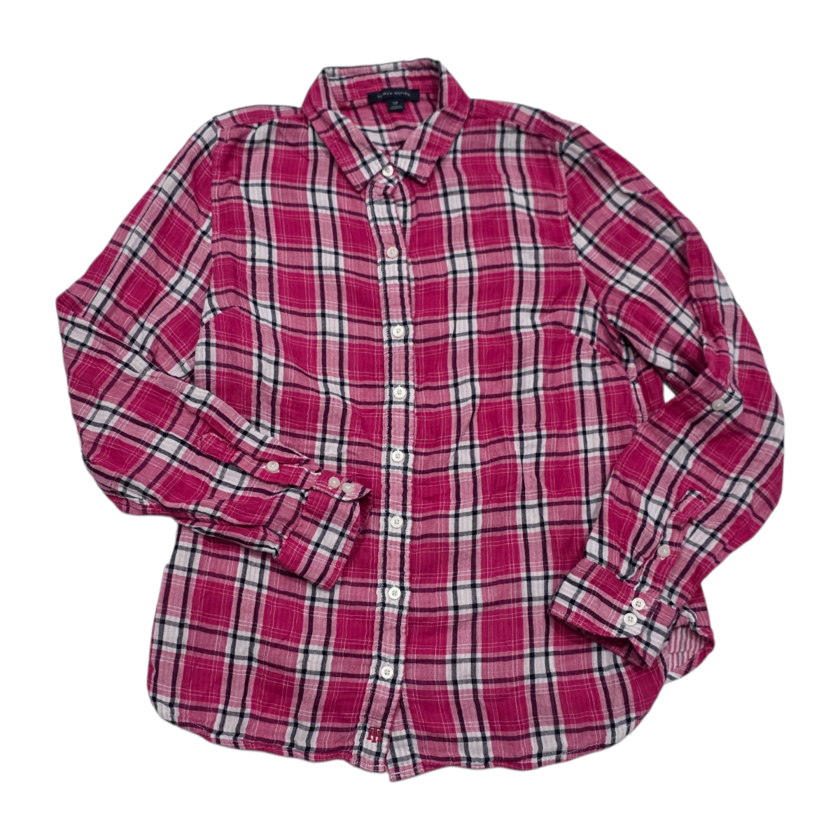 Camisa Tommy Hilfiger Mujer Talla Chica Rosa Manga Larga