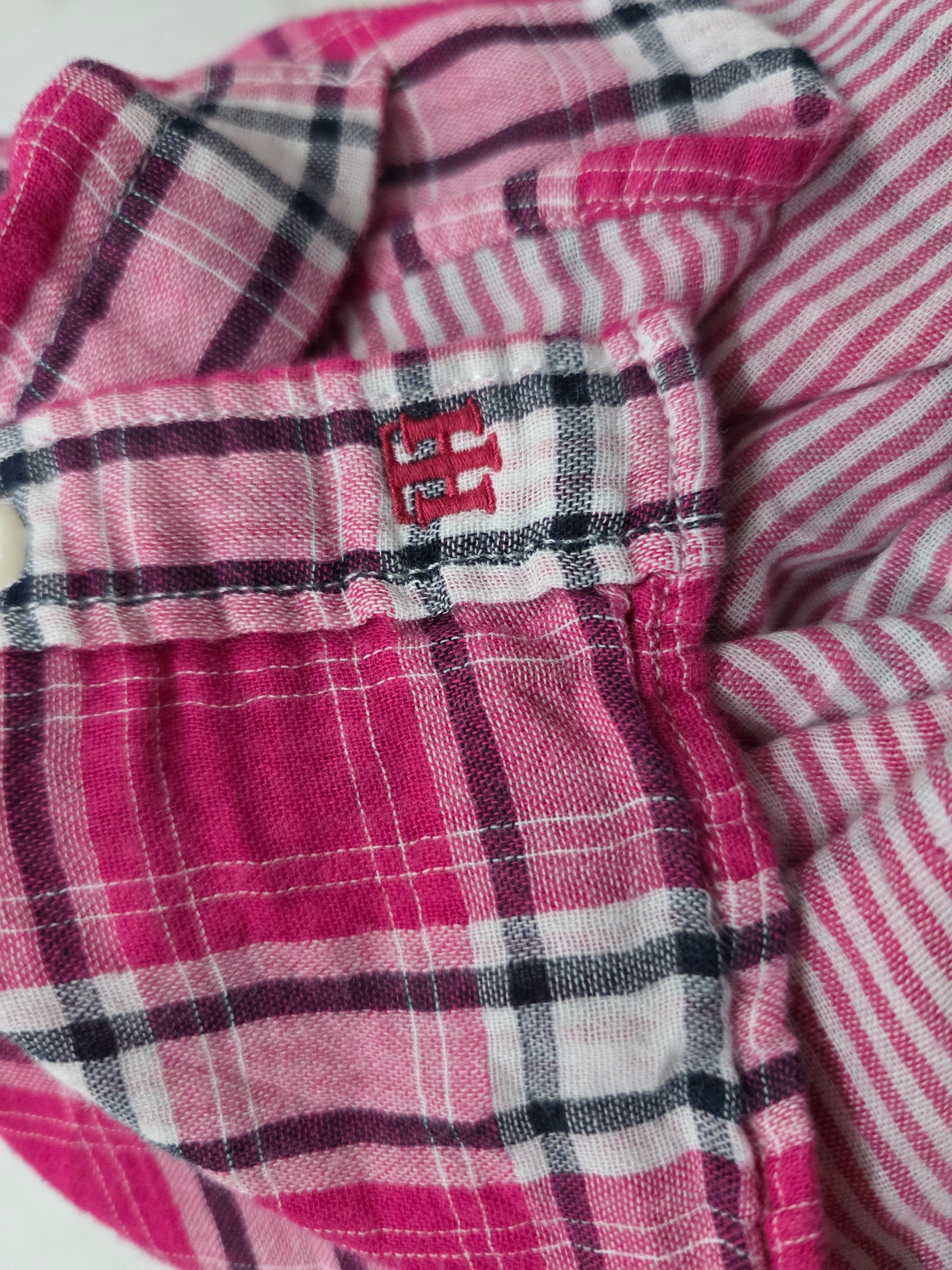 Camisa Tommy Hilfiger Mujer Talla Chica Rosa Manga Larga