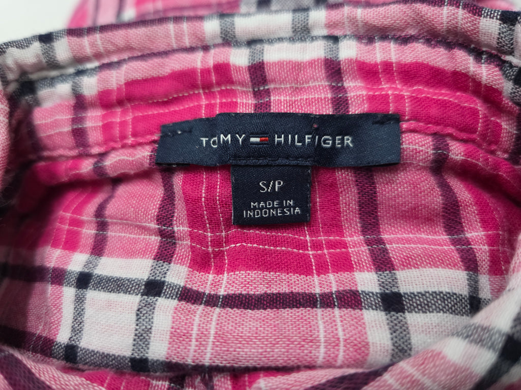 Camisa Tommy Hilfiger Mujer Talla Chica Rosa Manga Larga