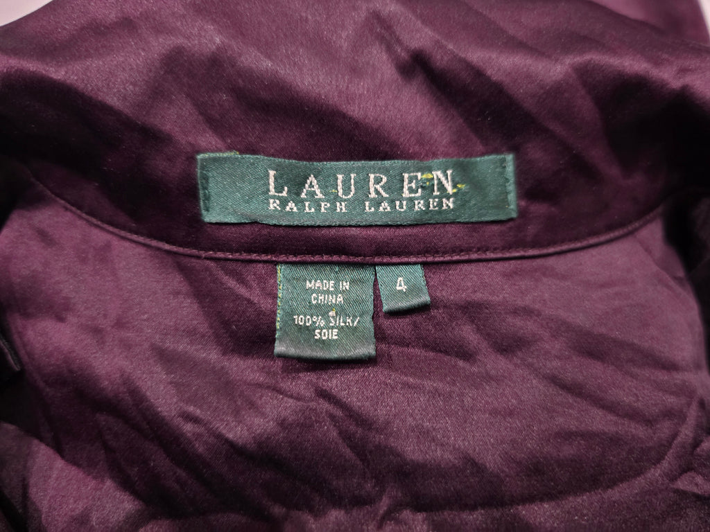 Camisa Ralph Lauren De Seda Color Morado De Mujer