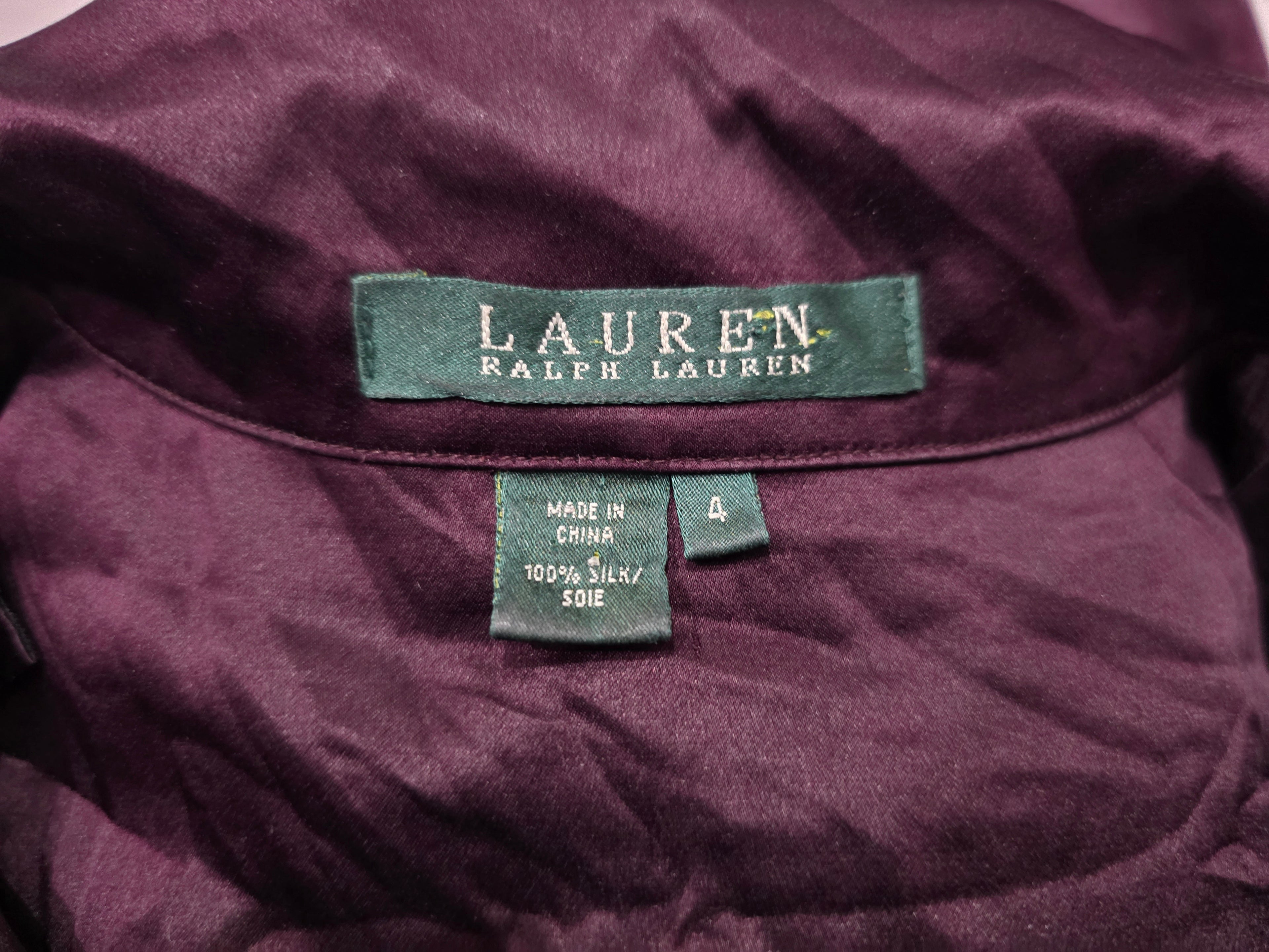 Camisa Ralph Lauren De Seda Color Morado De Mujer