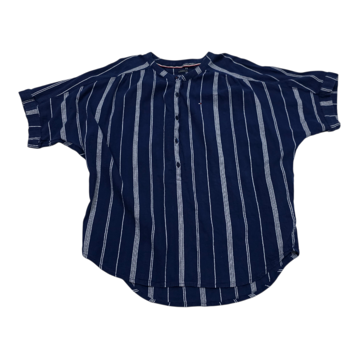 Blusa Tommy Hilfiger Relaxed Fit Azul Rayada Talla Chica
