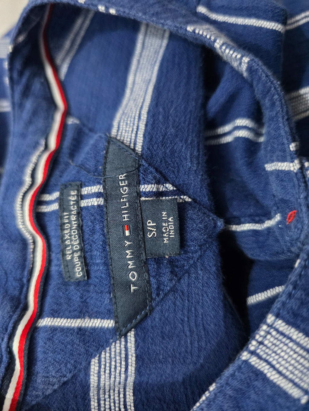 Blusa Tommy Hilfiger Relaxed Fit Azul Rayada Talla Chica