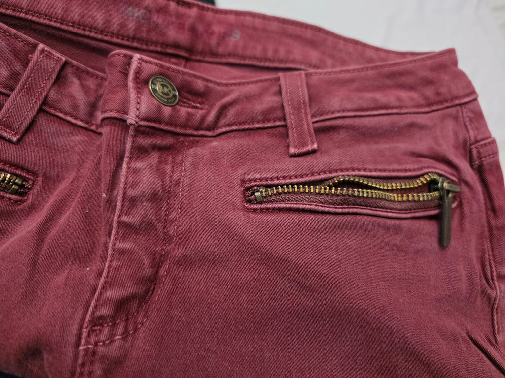 Pantalon Michael Kors De Mujer Talla 4 Color Vino