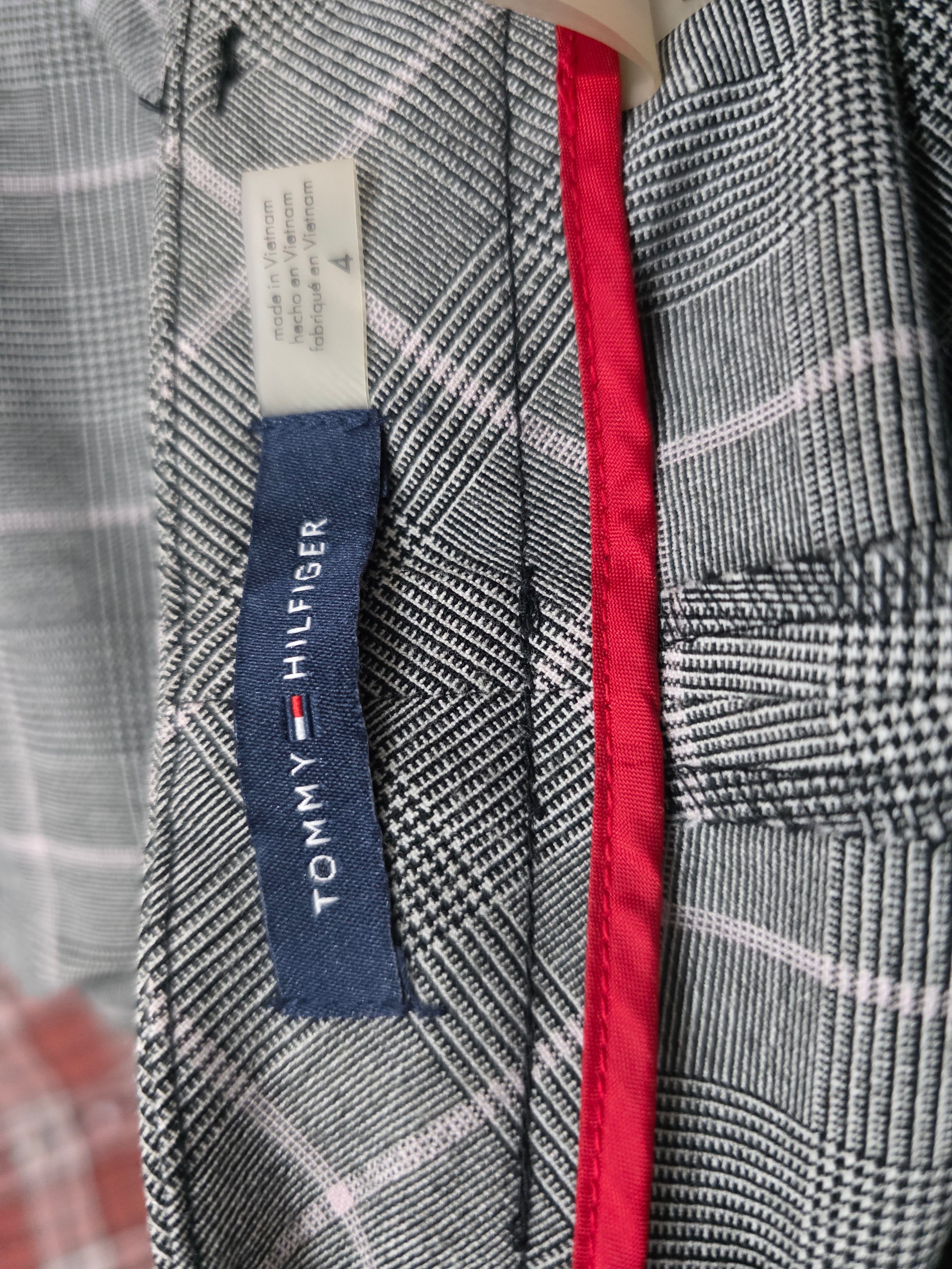 Pantalon Vestir Tommy Hilfiger Gris Cuadriculado Mujer 4
