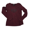 Playera Harley Davidson Mujer Talla Chica Vino Manga Larga