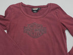 Playera Harley Davidson Mujer Talla Chica Vino Manga Larga