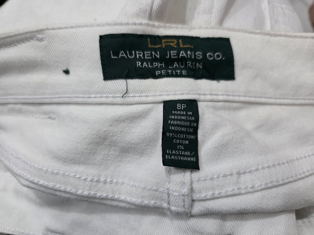 Pantalon Ralph Lauren 8 Petite Classic Straight Blanco