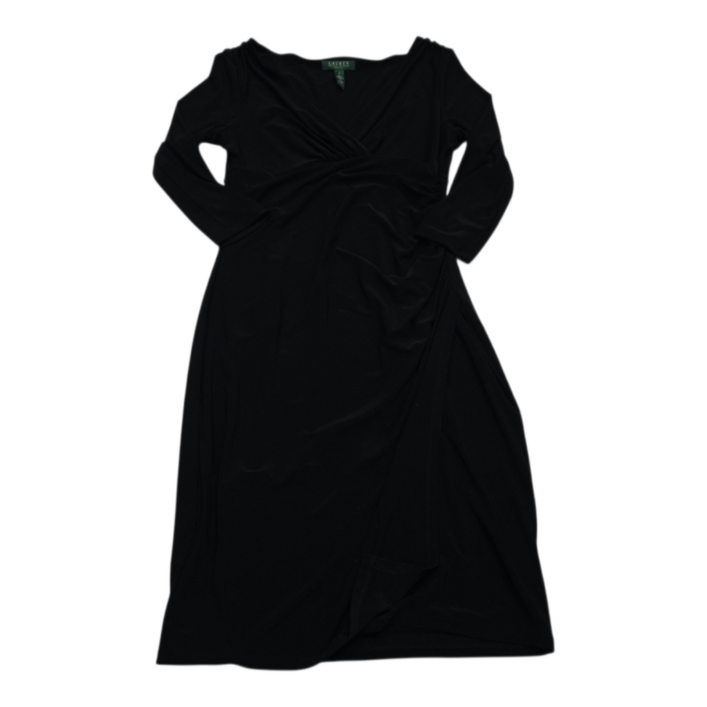 Vestido Ralph Lauren Manga Larga Color Negro Escote V
