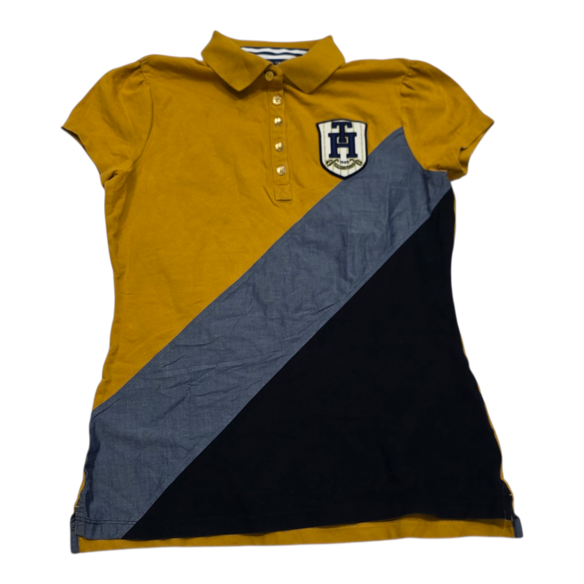 Playera Cuello Polo Tommy Hilfiger De Mujer Mediana Amarilla