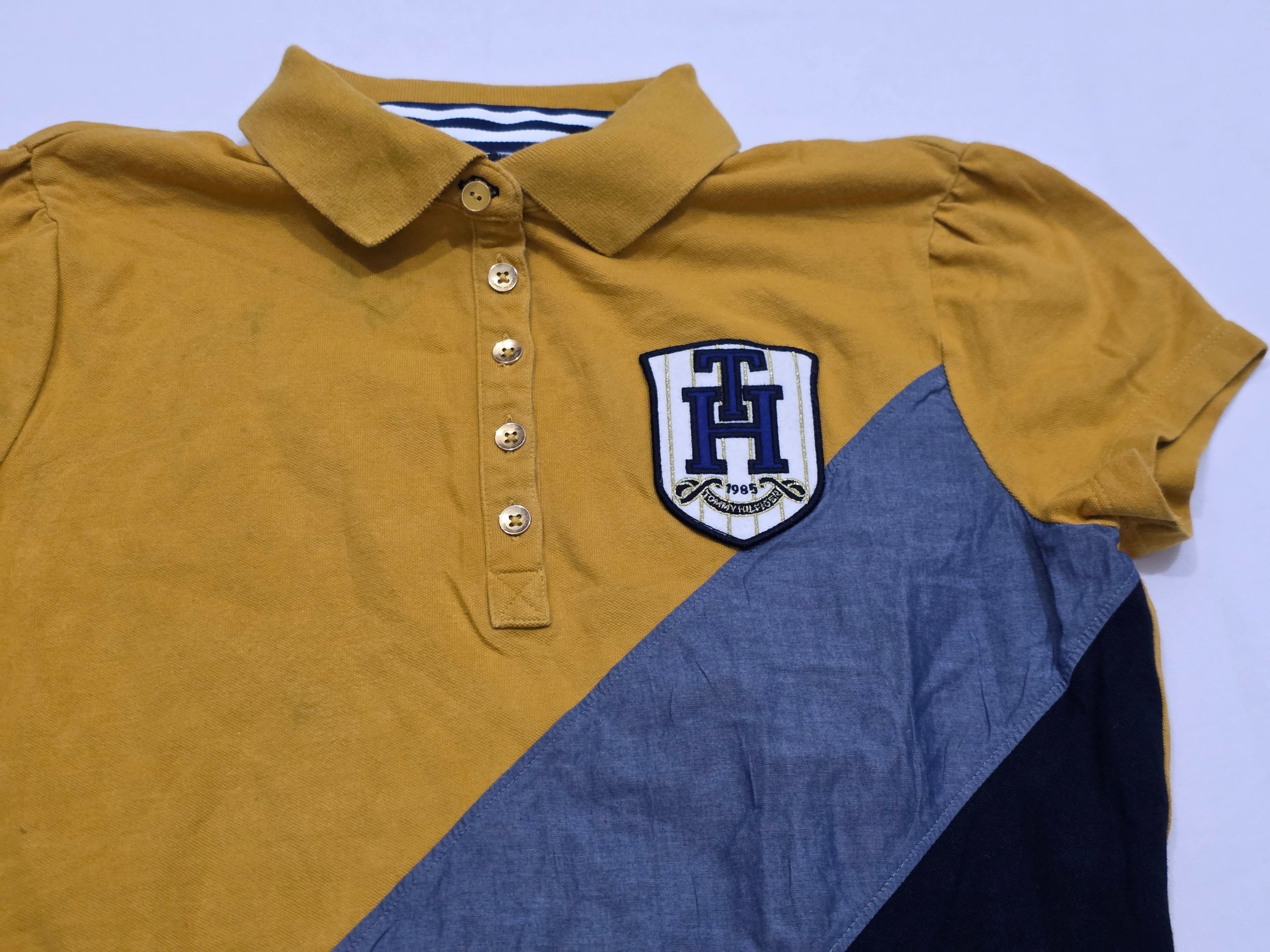 Playera Cuello Polo Tommy Hilfiger De Mujer Mediana Amarilla