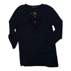 Playera Ralph Lauren Azul Con Cordones Mediana De Mujer