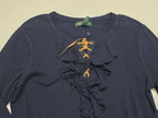 Playera Ralph Lauren Azul Con Cordones Mediana De Mujer