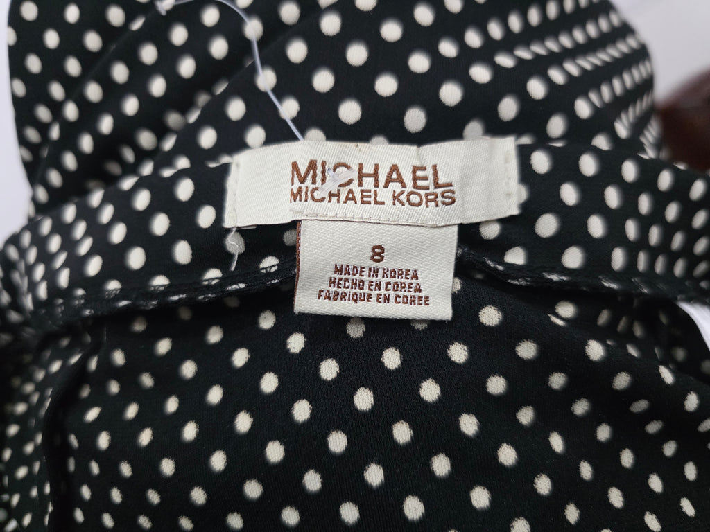 Falda Michael Kors Talla 8 De Lunares Negra/blanco