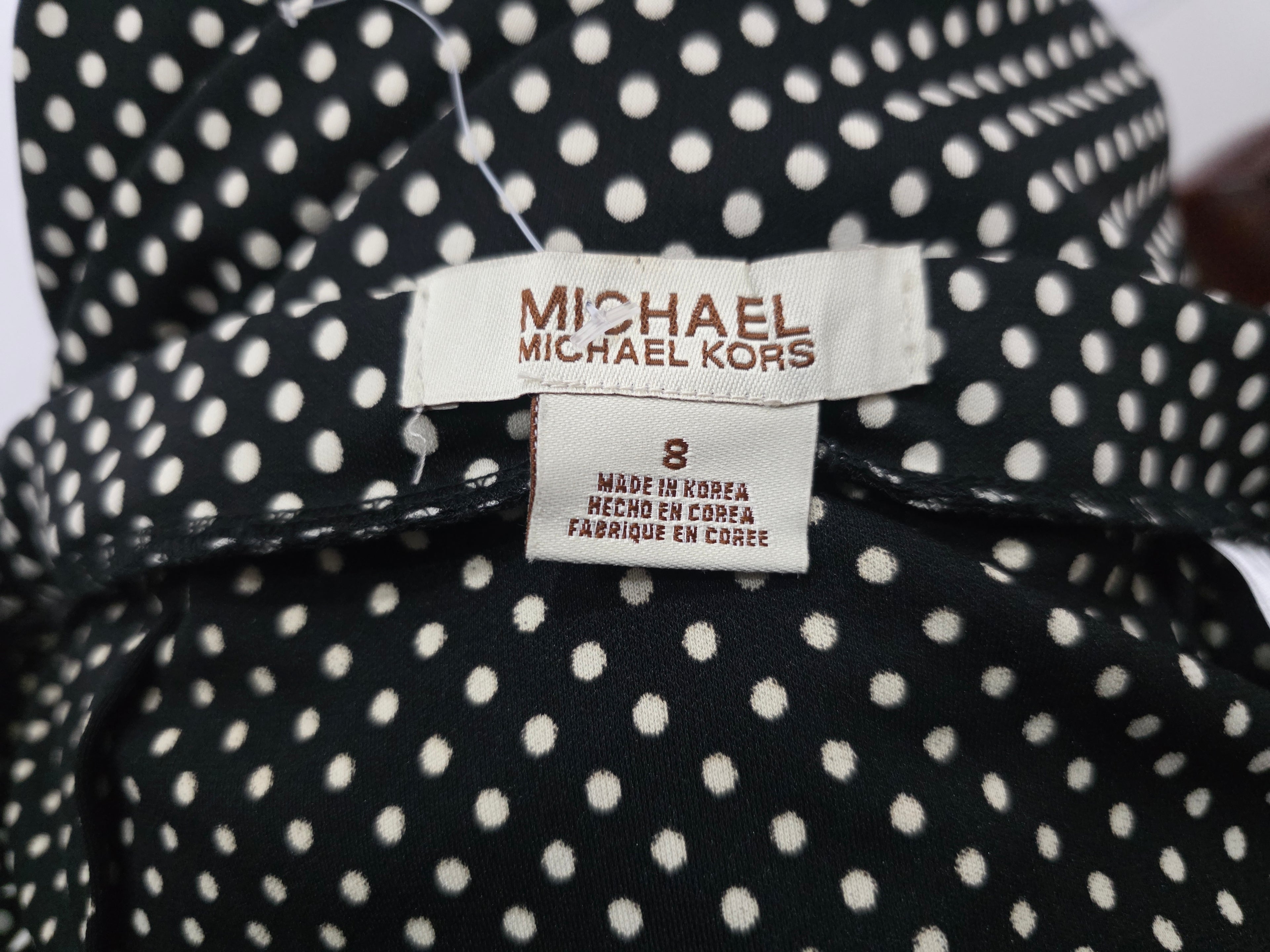 Falda Michael Kors Talla 8 De Lunares Negra/blanco