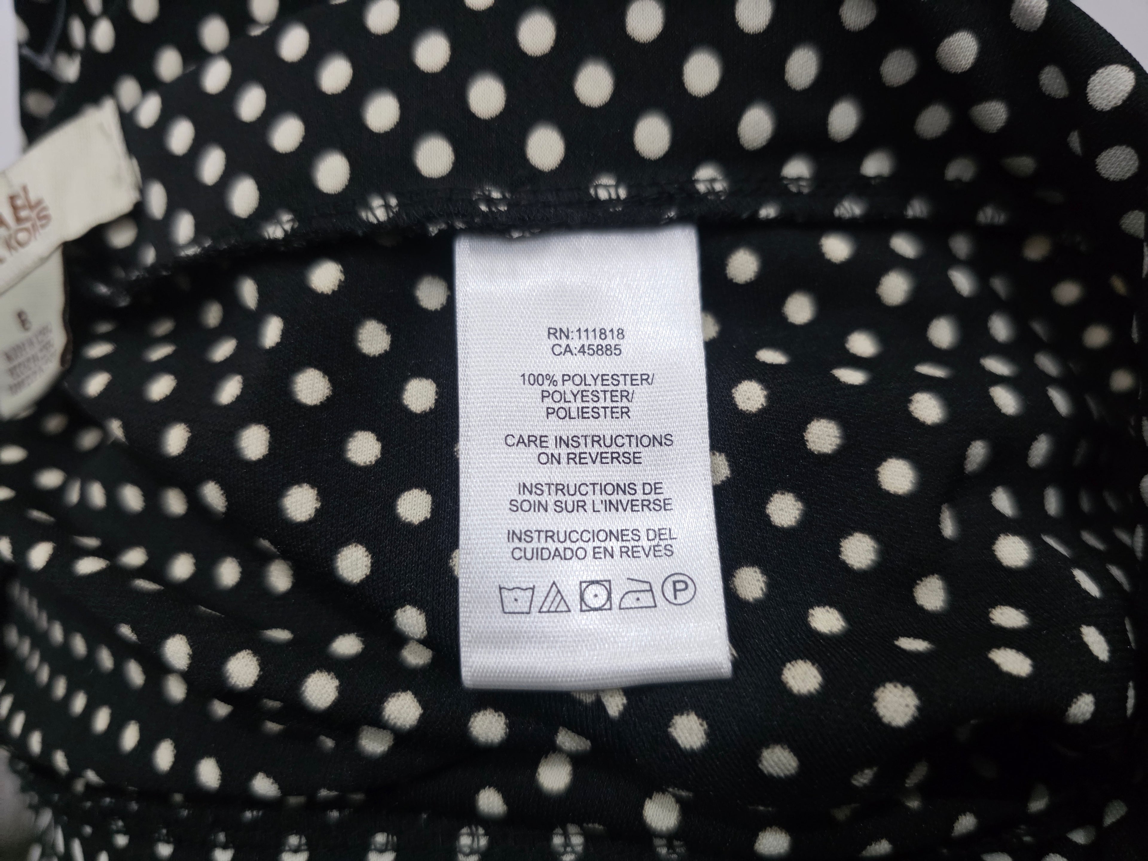 Falda Michael Kors Talla 8 De Lunares Negra/blanco