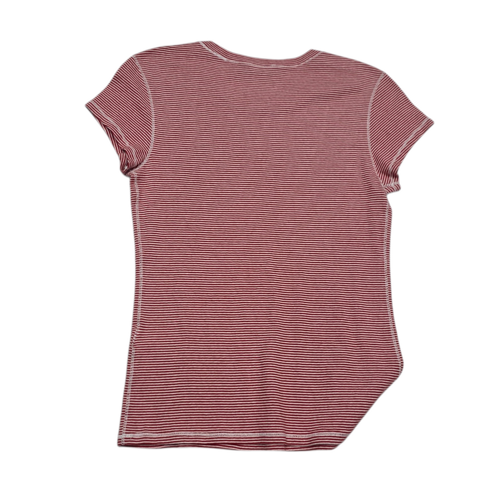 Playera Polo Ralph Lauren Mediana De Mujer Roja Rayada