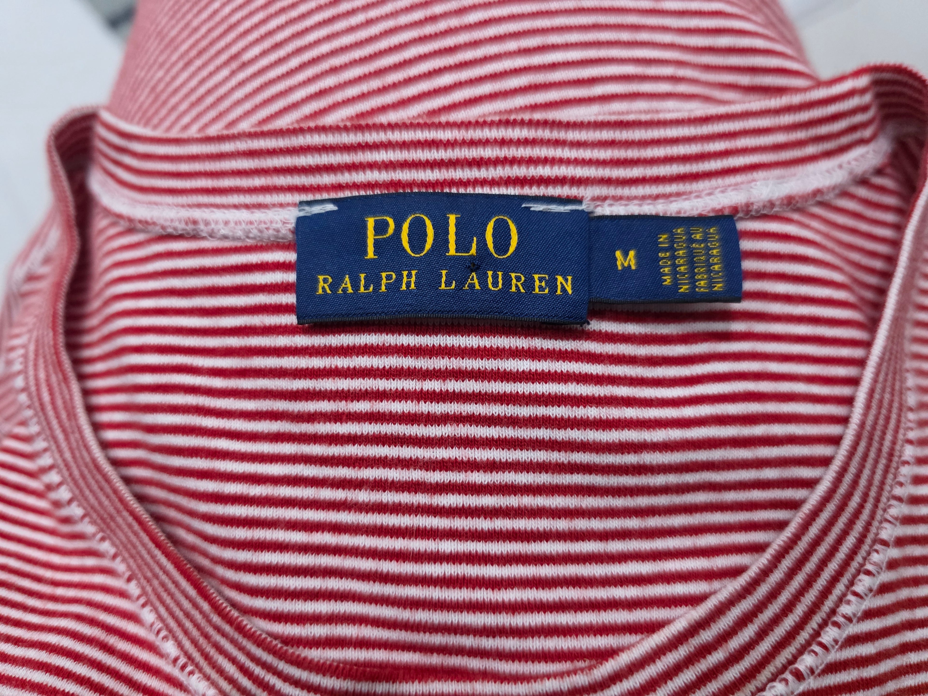 Playera Polo Ralph Lauren Mediana De Mujer Roja Rayada