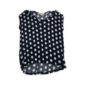 Blusa Michael Kors Mediana Petite Azul Con Lunares Blanco